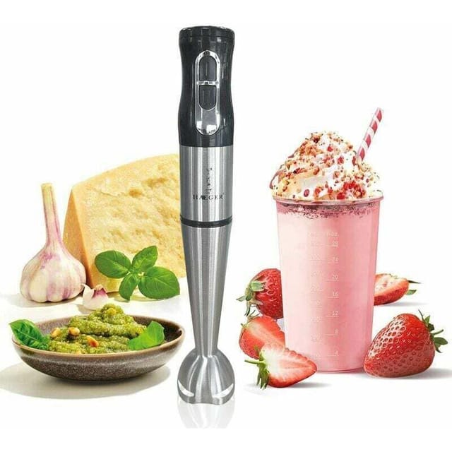 Professioneller Stabmixer, elektrischer Rührbesen, Spritzschutz, Zerkleinerer, Edelstahl-Mixer, 700 w, 1000 U/min, Mixer-Roboter für Smoothies,