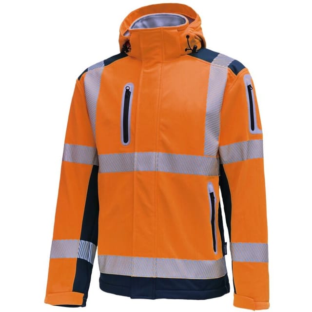 Warnschutz-Softshelljacke VW177T Gr. l orange - Vizwell
