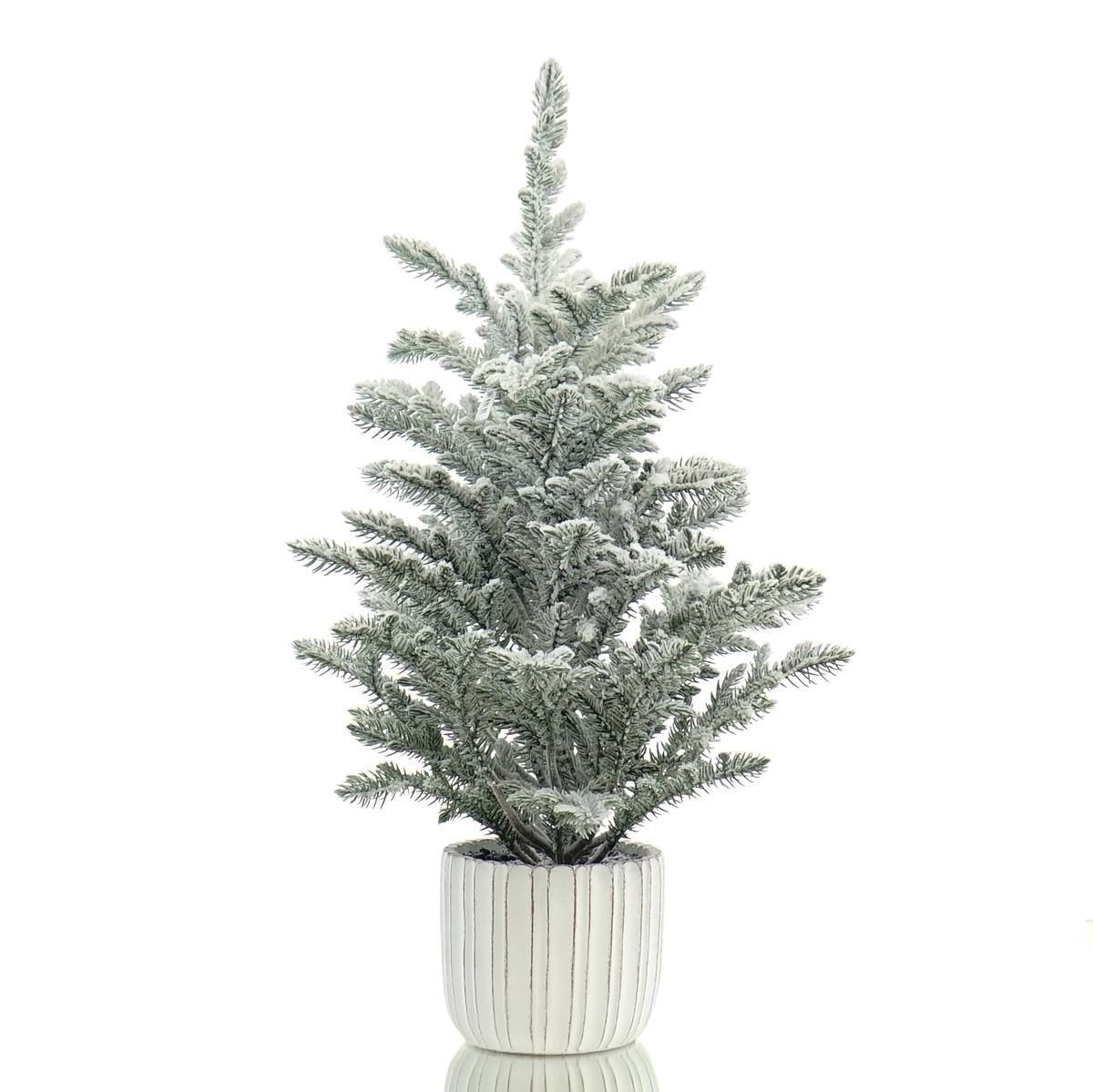 Dpi Weihnachtsbaum Beschneit Im Weißen Topf Höhe 55 Cm - Kunststoff & Zement