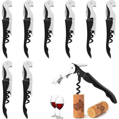 Set Aus 8 Professionellen Kellnermessern, Korkenzieher, 3-in-1 Sommelier-korkenzieher, Kellnermesser Aus Edelstahl Mit Flaschenöffner Und Kapselschneider, Hotel- Und Restaurantqualität