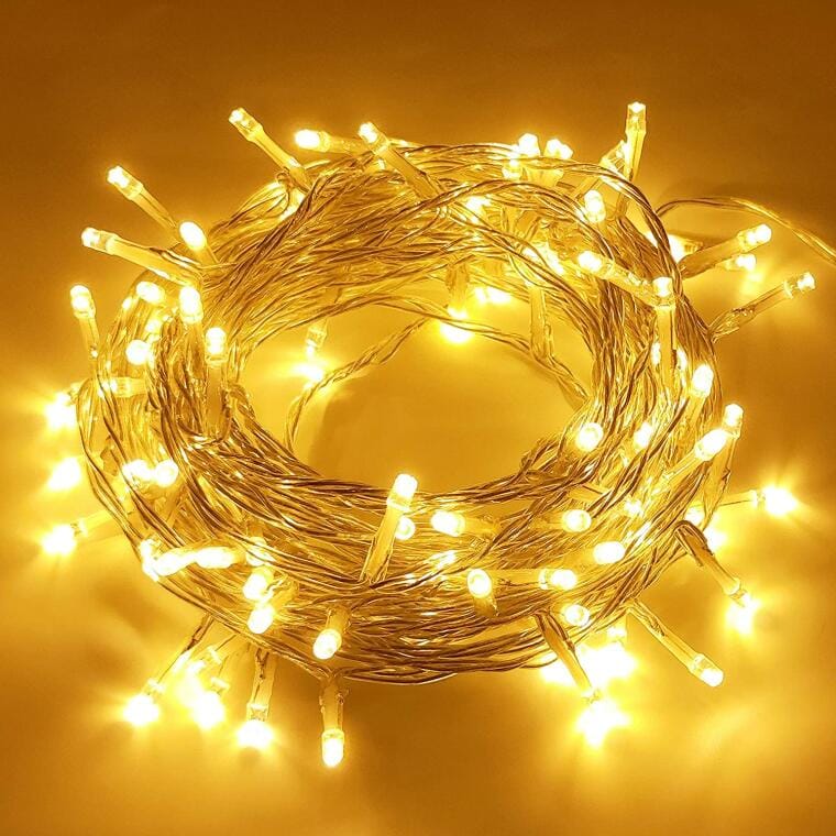 Weihnachtsbaumbeleuchtung Für Den Außenbereich, 100 Leds, Warmweiß, Mit 8-funktionen-controller Und Kupferdrähten, Netzbetrieben