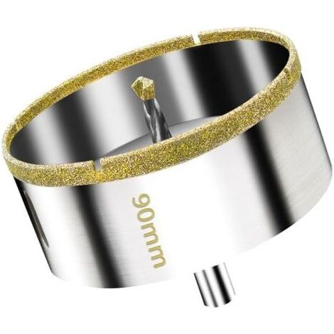 90 Mm Diamantbestückte Lochsäge Mit Zentrierbohrer, Fliesen-lochsäge Mit Diamantbeschichtung, Diamant-kronenbohrer Für Glas, Fliesen, Keramik, Marmor, Granit