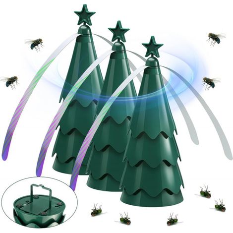 3er-set Fliegenabwehr-ventilatoren Für Tische, Ventilator Mit Holographischen Klingen Zur Abwehr Von Fliegen, Insektenschutz Für Innentische, Terrasse, Camping Und Picknick