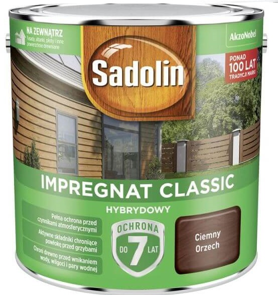 Sadolin Classic Hybrid Impregnator 7 Jahre Dunkles Walnussholz 2,5 L - 5 Sach.owc2.5