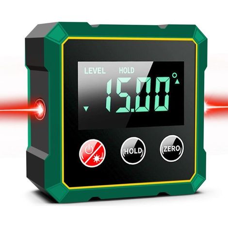 Digitaler Neigungsmesser Mit Laser, Starker Magnetbasis, Hintergrundbeleuchtetem Lcd-bildschirm, Usb-aufladbarer Wasserwaage Für Holzarbeiten