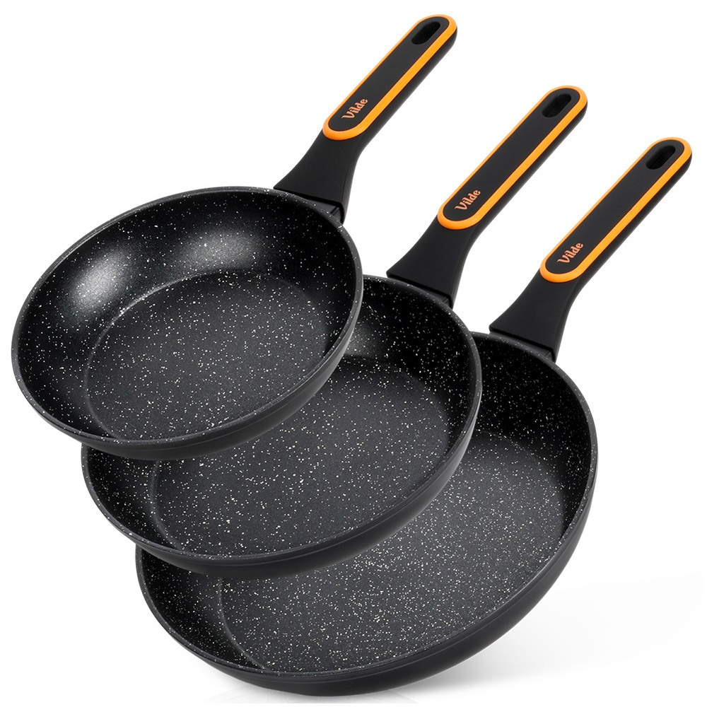 Terruna Granit-bratpfannenset 20 / 24 / 28 Cm 3-teilig.