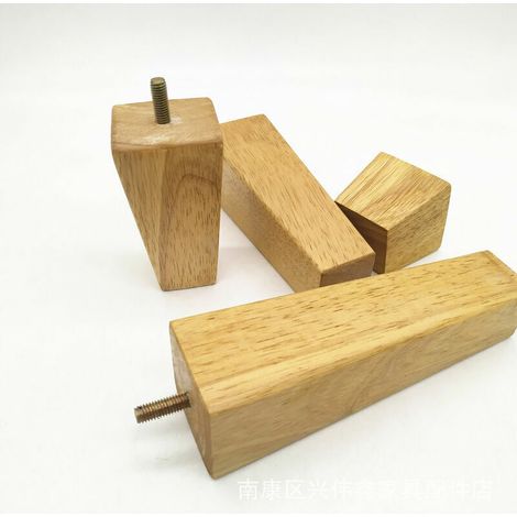 4er-set Möbelbeine Aus Holz, Gerade 5 Cm, Tischbeine Aus Holz Für Couchtisch, Mit Schrauben, Rutschfesten Filzgleitern Und Montageplatte Für Sofa, Bett, Tisch, Sessel, Nachttisch Und Schrank