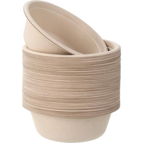 500 Ml Robustes Geschirr Aus Zuckerrohr, Teller, Salatschalen, Pappschalen Für Den Täglichen Gebrauch Und Outdoor-nutzung (500 Ml)