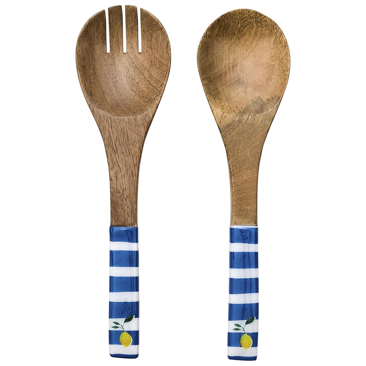 Salatbesteck-set Aus Gestreiftem Mangoholz