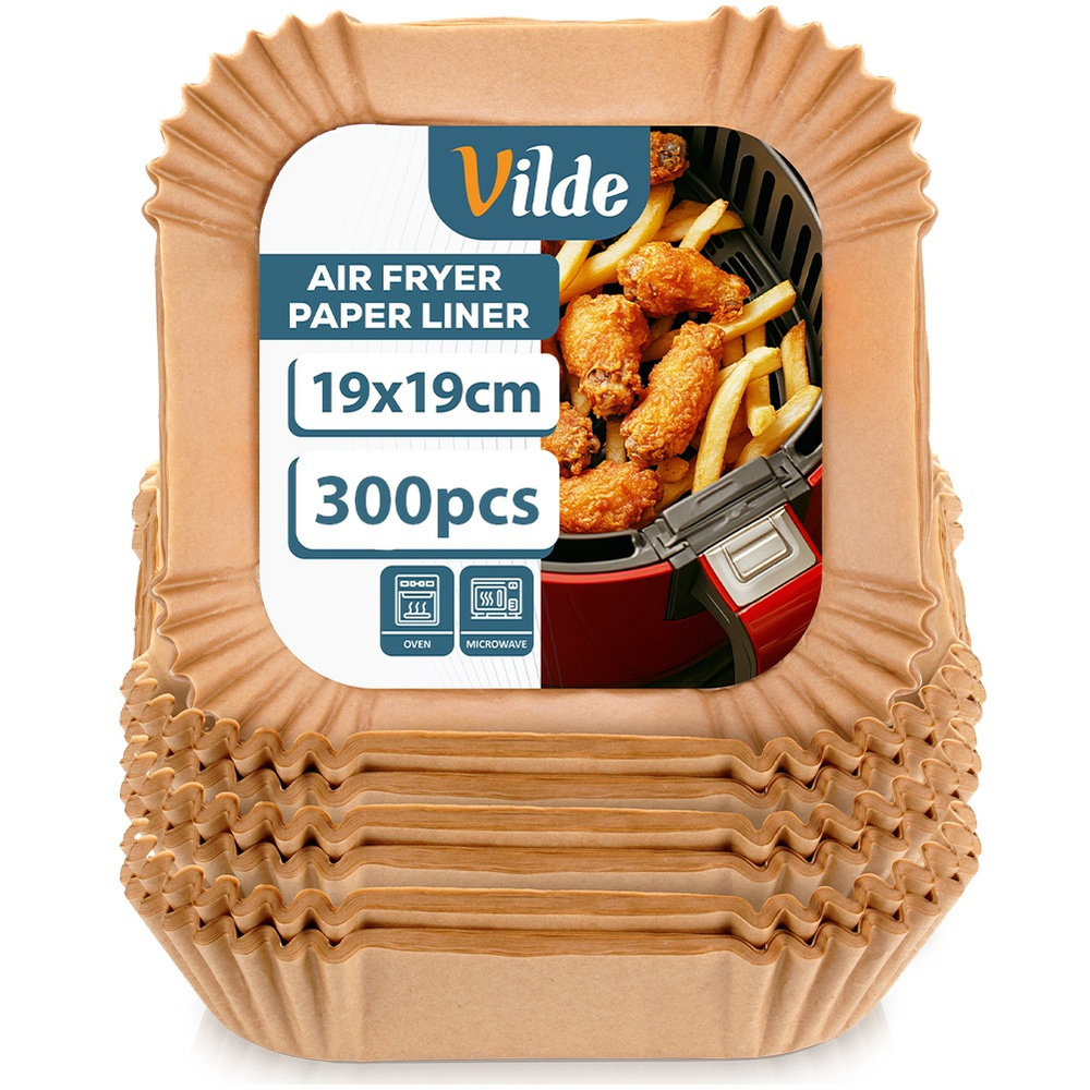 Fettfreie Papiereinsätze Für Heißluftfritteusen, Quadratisch, 19x19 Cm, 300 Stück.