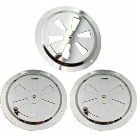 3 Stück Runde Lüftungsgitter, Edelstahl-lüftungsrosette 125 Mm, Verstellbare Belüftungsöffnung, Lamellenlüfter Für Raucher, Wohnmobile