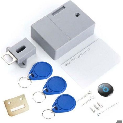 Serrure D'Armoire Intelligente, Sans Trous, Contient 3 Porte-clés Et 1 Carte, Serrure Invisible, Ouverture Électronique Rfid Pour