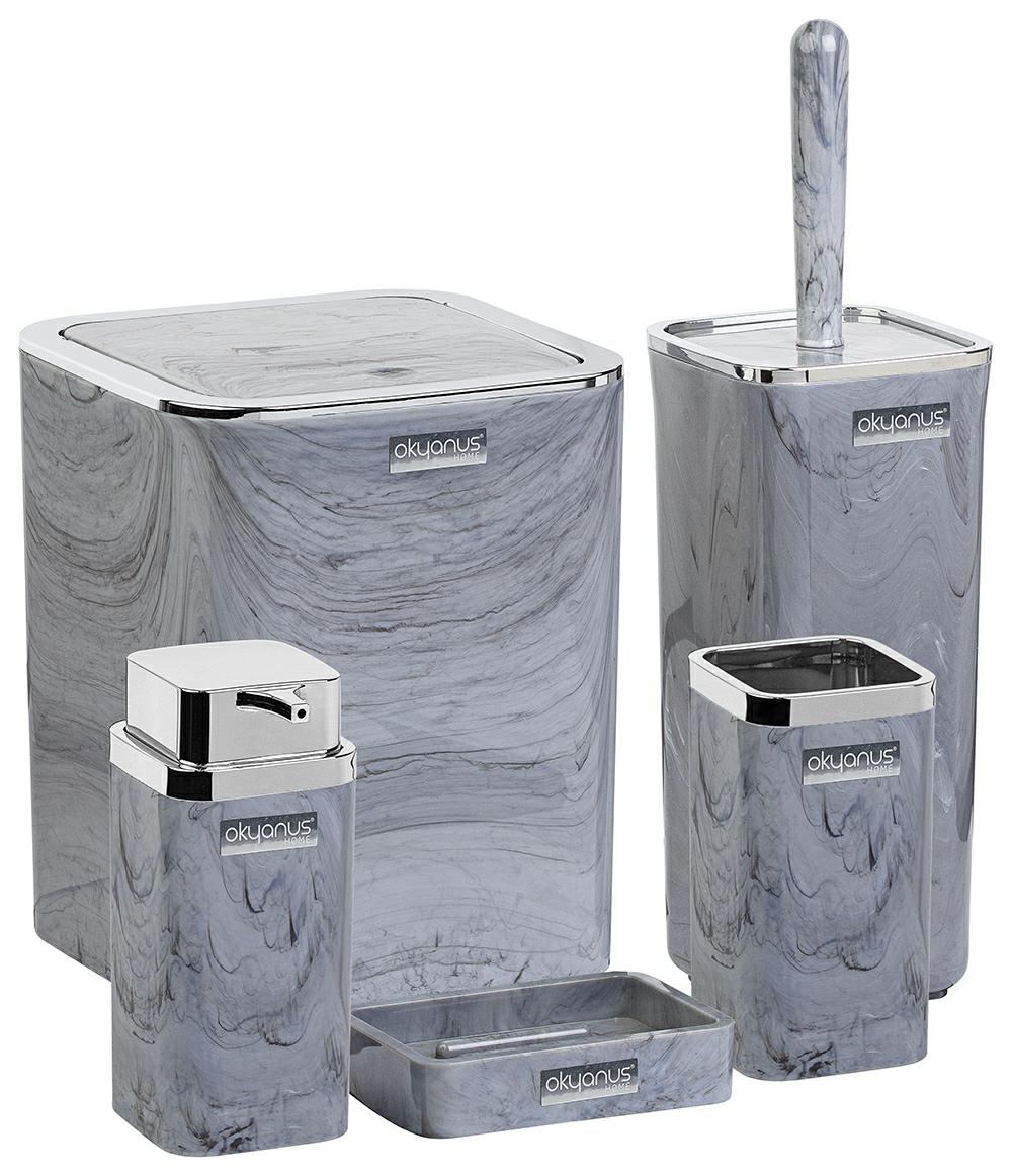 5-teiliges Quadratisches Badezimmer-set Aus Marmor