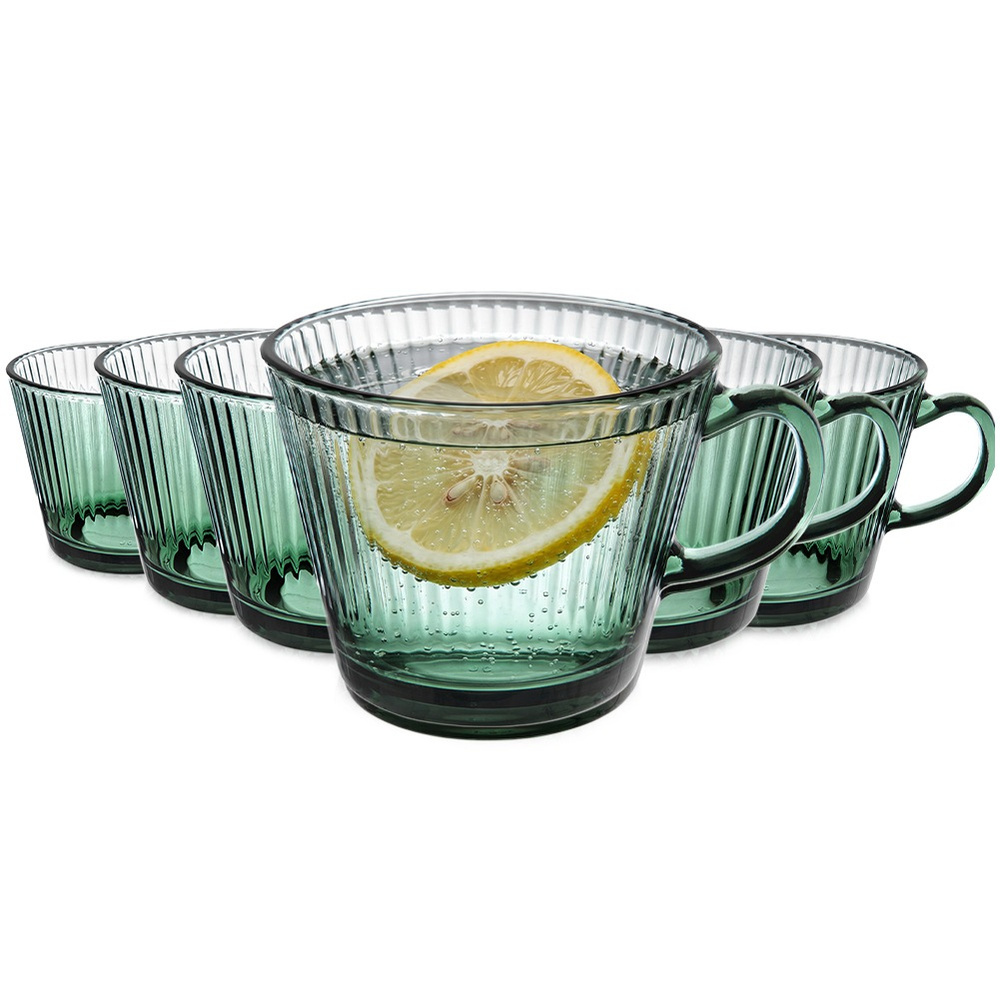 Grüne Verde Tee-kaffeegläser 420 Ml 6 Stück.