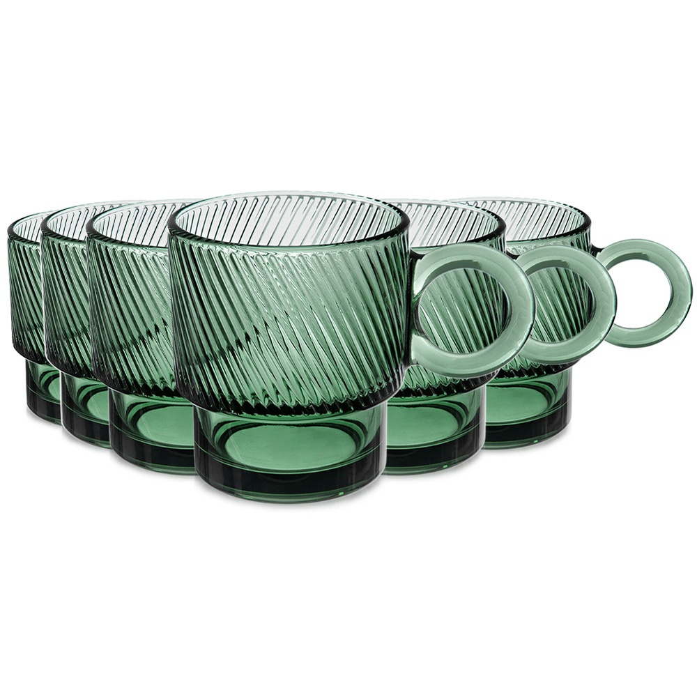 Grüne Verde Kaffee- Und Teegläser 300 Ml 6 Stück.