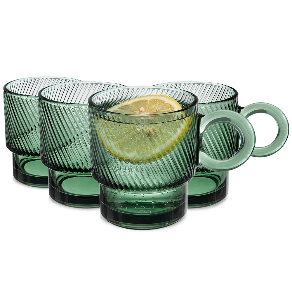 Grüne Verde Kaffee- Und Teegläser 300 Ml 4 Stück.