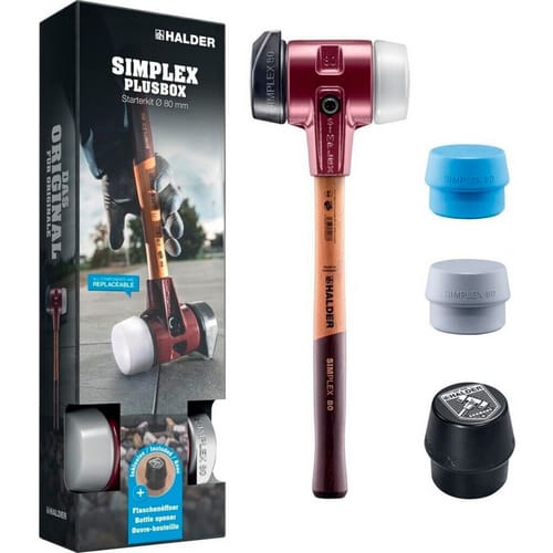 Schonhammer Starterkit simplex L.180mm Kopf-D.80mm ho Flaschenöffner,2 Eins.