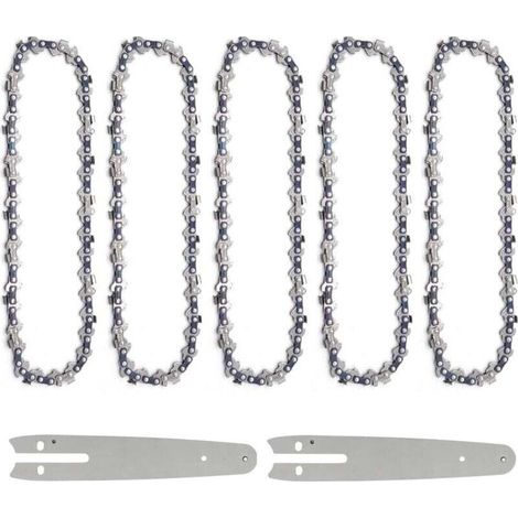 Leit- Und Sägekette Für Kettensäge, 5 Stück, 6 Zoll, Mini-kettensägenkette Mit 2 Ersatzteilen, Ersatz-schwert Und -kette