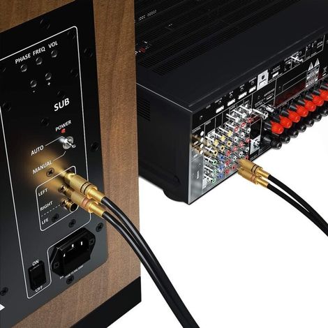 1,5 M Rca-audiokabel, 2x Rca-stecker Auf 2x Rca-stecker, Hifi-audiokabel Mit Vollständig Metallischen, Vergoldeten Steckern