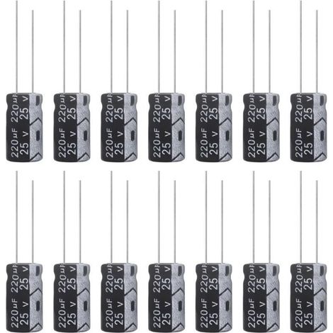 Kondensator 220uf 25v Elektrolytkondensatoren Aluminium 6x12mm Elektrolyt-kondensator 220 Uf Mfd 105°c (15er Pack)