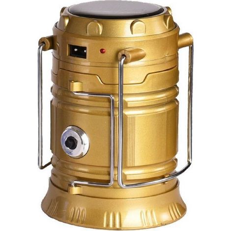 Tragbare Campinglampe, Goldfarben, 9913,5 Cm, 1 Stück, Wiederaufladbar, Wasserdicht, Wanderlaterne, Campinglampe Für Zelt.