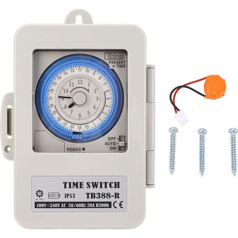 24-stunden-mechanische Zeitschaltuhr Mit Transparentem Deckel, Minimale Schaltzeit 15 Minuten Für Straßenbeleuchtungsanlagen Tb388-r