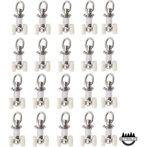 20 Stück Schienenrollen Für Kunststoff-vorhangschienen, Doppelrollen Aus Aluminiumlegierung