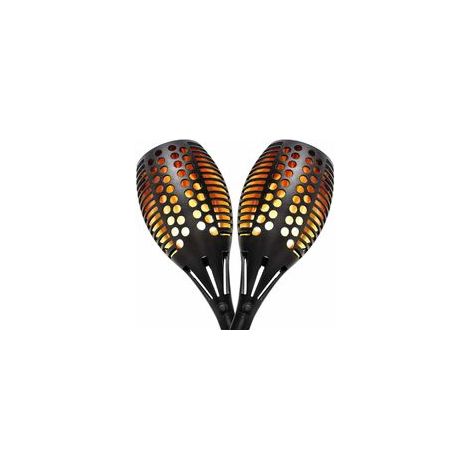 Solarbetriebene Fackelleuchten Für Den Außenbereich, Garten, Gartendekoration, Wasserdichte Solarflammenlampe Mit 96 Leds Und Flammeneffekt, Ip65 Wasserdicht (2 Stück)