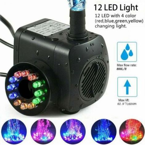 15 W 800 L/h Federpumpe, Gartenpumpe, Federpumpe Mit 12 Leds