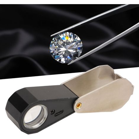 Juwelierlupe 10x, Professionelle Taschenlupe Mit Led-licht Für Schmuck, Pflanzen, Münzen, Uhren
