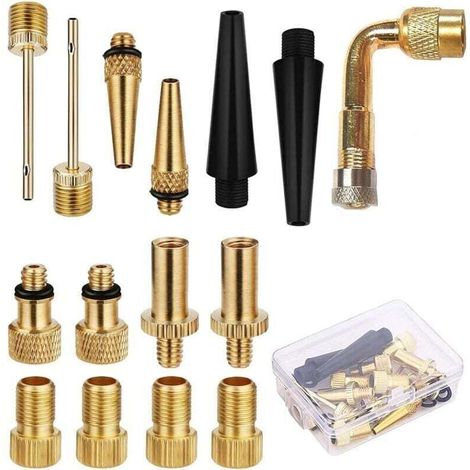 Gonfleur, 15-teiliges Fahrradventil-adapter-set Mit Box, Umwandlung Von Englischen Und Französischen Ventilen, Av/dv/sv Nadeladapter Für Automatisches Aufpumpen Von Fahrrädern, Bällen Und Luftfüllunge