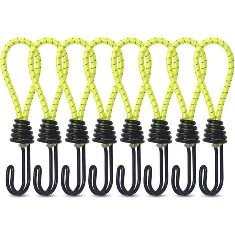 Set Aus 8 Elastischen Zeltspannern Für Outdoor-camping – Befestigungsriemen – Elastischer Seilhaken – Campingzubehör – Spannseil (gelb)