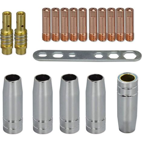 Kontaktpunkt Mb15 15ak 0,8mm M6 & Düsenhalter, Diffusor Und Schutzkappe Für Mig-schweißbrenner Mb15 15ak 18 Stück