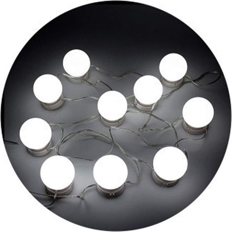 Vanity-beleuchtungsset, 10 Hollywood-stil Led-spiegellampen Für Schminktisch Mit Dimmer Und Usb-stromanschluss, Weiß
