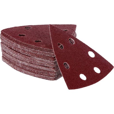 Set Mit 120 Schleifdreiecken Für Deltaschleifer – 90 X 90 X 90 Mm – 6 Löcher – Körnungen 40/60/80/120/180/240 (je 20 Stück) - Schleifpapier