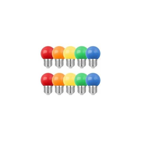 10er-pack Led-b22-glühbirnen, 1 W, Farbige Bajonettglühbirnen, Mini-globus-g45-glühbirnen, Rot, Grün, Blau, Orange, Gelb Für Hochzeit, Halloween, Weihnachten (orange)