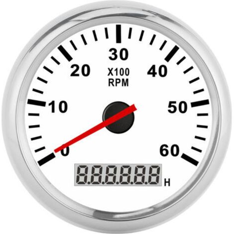 Tachometer 6000 U/min, Lcd-display Mit Roter Hintergrundbeleuchtung, Durchmesser 85 Mm, Wasserdicht, 12/24 Volt, Geeignet Für Autos, Boote Und Yachten.