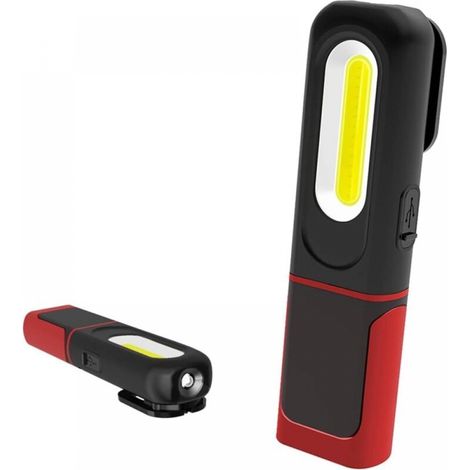 Wiederaufladbare Led-arbeitsleuchte, 2-in-1-inspektionslampe, 360-grad-drehung, 5-w-led-taschenlampe Mit Magnetfuß Und Haken