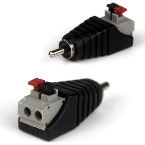2-paar Rca-stecker Auf 2-polige Buchse, Audio/video-federdruck-adapter