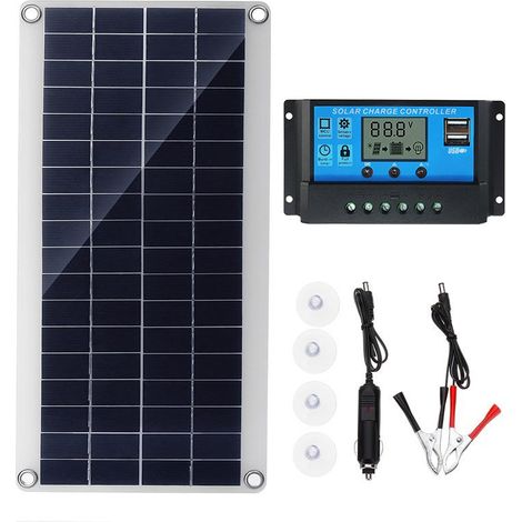 300w 12v Solarpanel, Solarpanel-kit, Batterieladegerät-kit Mit 20a Solarladeregler Für Wohnmobil, Yacht, Außenbereich, Garten, Beleuchtung