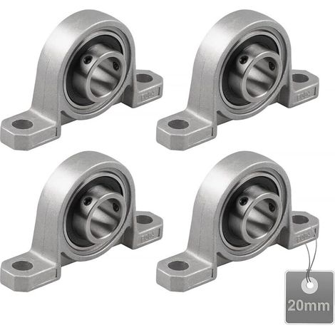 4 Stück Stehlager, Lagergehäuse, Kugellager, Zinklegierungslager, Fußlager, Kugellager Mit Massivem Gusseisensockel (größe: 20 Mm)
