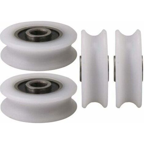 4 Stück 4x20x6.5x7.4mm Weiß Innen-durchmesser 4mm U-nut Nylon Rolle Rad Für Schiebetür