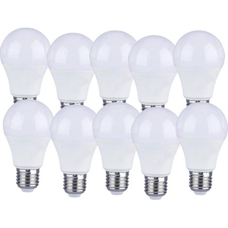 10er Pack Led-glühbirnen E27 9w A60 - Warmweißes Licht 4200k - 806 Lumen