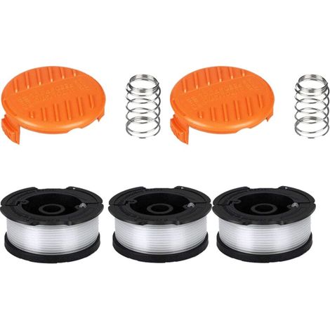 Black & Decker Trimmerkopf-spule, 0,2 Cm Trimmerkopfspule (3 Trimmerfäden, 2 Kappen, 2 Federn)