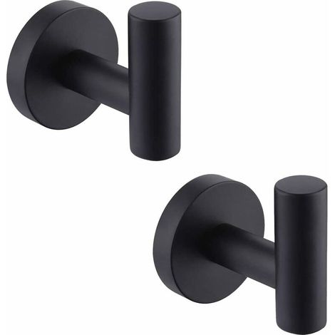2er-set Wandhaken Für Handtücher Im Badezimmer, Schwarze Matte Haken Aus Edelstahl, Handtuchhalter Zur Aufbewahrung