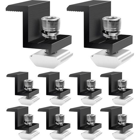 10 Stück Solarpanel-befestigung: 30 Mm Aluminium-solarpanel-halterung, Z-montagehalterung Für Photovoltaik-module, Campingbus, Dach Und Wand, Mit Muttern Und Schrauben