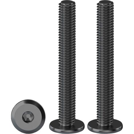 Satz Mit 20 Stück Sechskant-senkkopfschrauben Mit Innensechskant, Zylindrischer Kopf Mit Bund, Schwarz, M5 X 50 Mm, Senkkopfschrauben Aus Edelstahl A2 V2a, Vollgewinde
