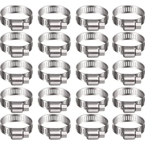 20 Edelstahl-schlauchklemmen – Schlauchschellen Für Kraftstoffleitungen – Kfz-klempnerarbeiten, Pool, Auto, Teich Und Garten (6–12 Mm)