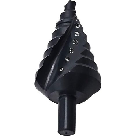Hss Gestufte Bohrer 10-45mm Spiralnut, Dreikantiger Schaft Pagodenbohrer Aus Nitrid Mit Bohrer Für Schwarzstahl