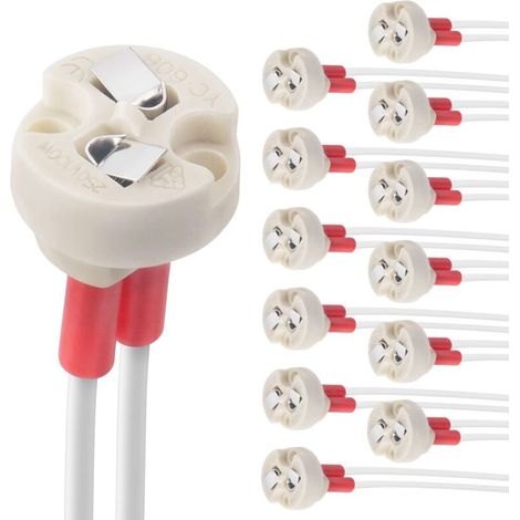 Sockel Für Bi-pin, G4, Gu5.3, G6.35, Gy6.35, Gx5.3 Mr16, Gz4 Mr11, Keramische Lampenfassung Für Glüh- Und Halogenlampen (12 Stück)